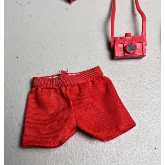 Barbie Doll Clothes Outfit Shoes Purse Camera Eye Mask Towel Wrap 15 piece lot - Picture 3 of 10